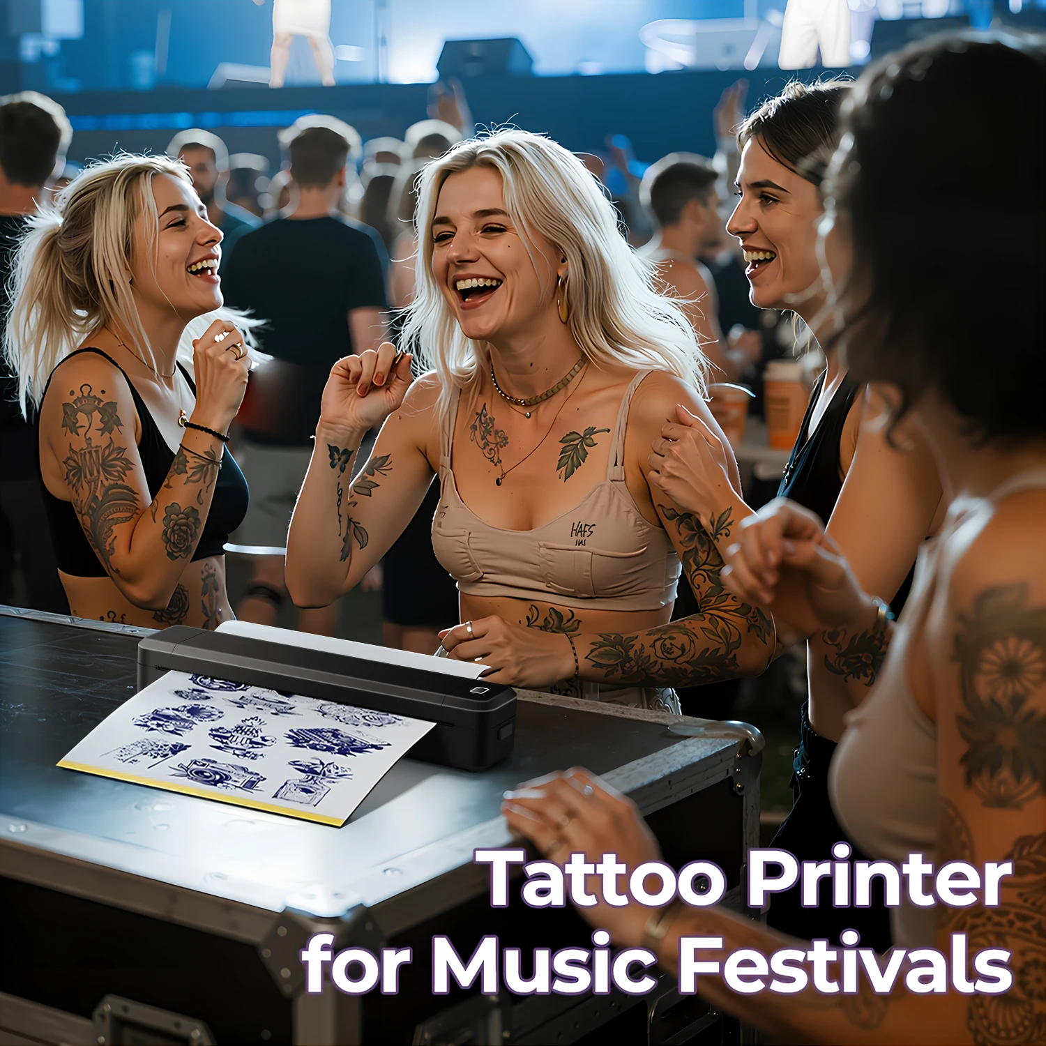 Drukarka termiczna Marklife X8 Bluetooth A4, przenośna, bez tuszu, współpracuje z telefonem, iPadem, komputerem, do drukowania tatuaży, dokumentów i zdjęć.