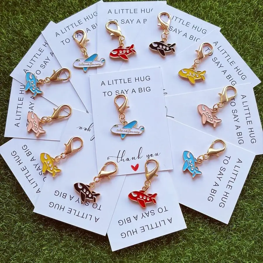 1/5/10/20/50/100pcs 6-Piece/12-Piece Set of Cute Airplane Keychains - Pocket Hugs - Perfect for Airplane Enthusiasts, the Ideal