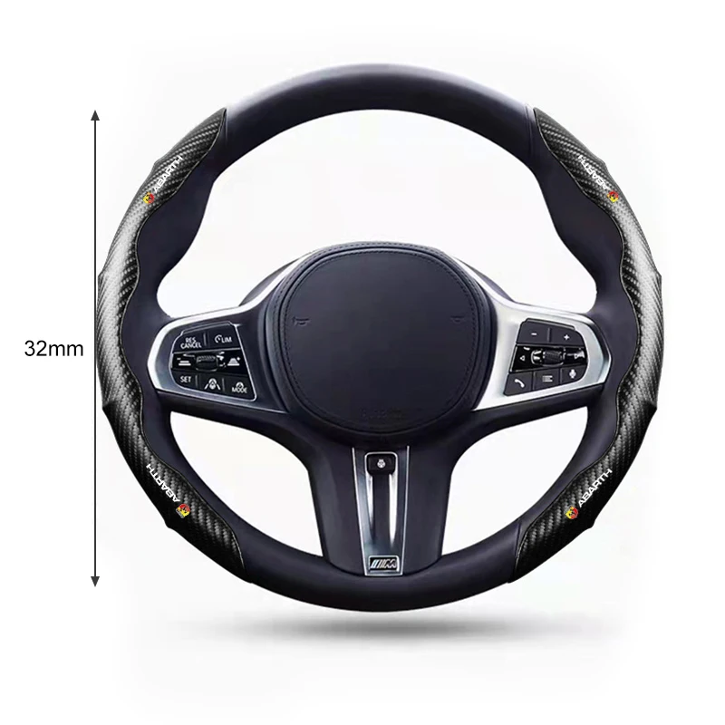

Universal Car carbon fiber anti slip segmented steering wheel protective cover For Abbas Abarth Punto 124/125/500 Stilo Ducato