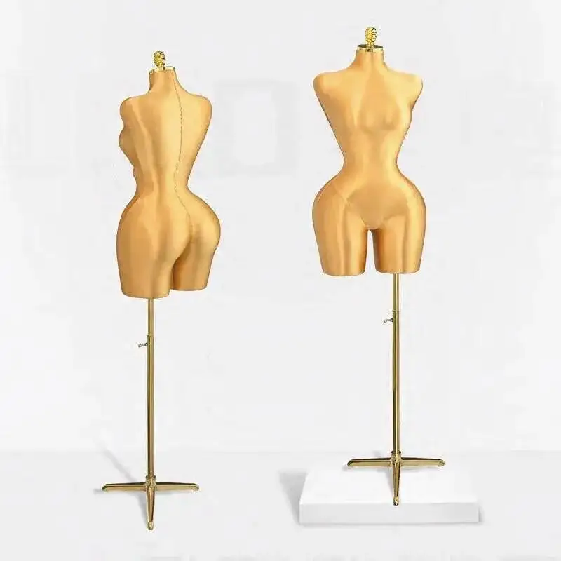 

Doll Gold Clothing Plentiful Female Torso Mannequins Large Adult Size Foam Curved Mannequin Display Sexy Stand Adjustable Base