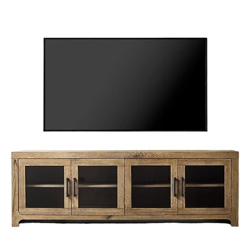 

Modern simple solid wood TV cabinet American furniture living room household side cabinet