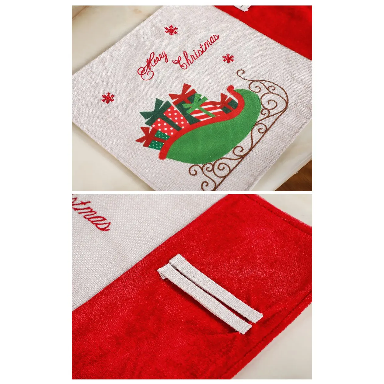 مجموعة مفارش أطباق عيد الميلاد المجيد من ABNM مكونة من قطعتين، مع سيارة هدية مطبوعة، مفارش طاولة غير قابلة للانزلاق، مقاس 13 × 18 بوصة