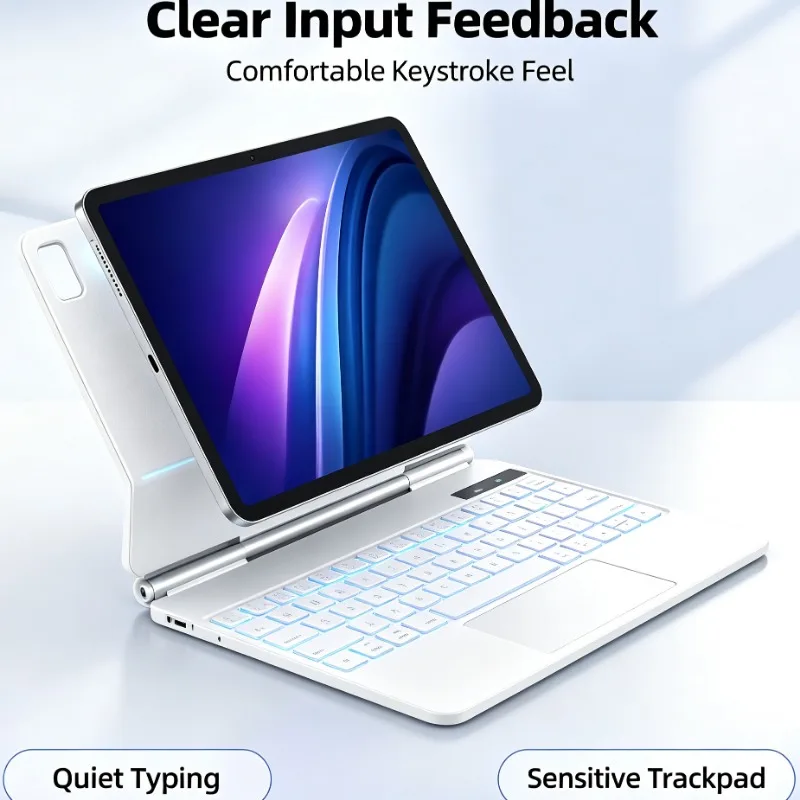Magnetic Pogo Pin Keyboard Cover with Touch Trackpad for iPad Pro 11 iPad Air 6 11 M3 iPad Air 4 Air 5 10.9 Smart Protective Fol