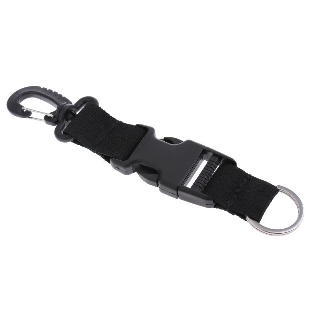 Scuba Diving Spearfishing BCD Lanyard Strap Belt Quick Release Buckle Clip Camera Flashlight Webbing Strap with Swivel Clip