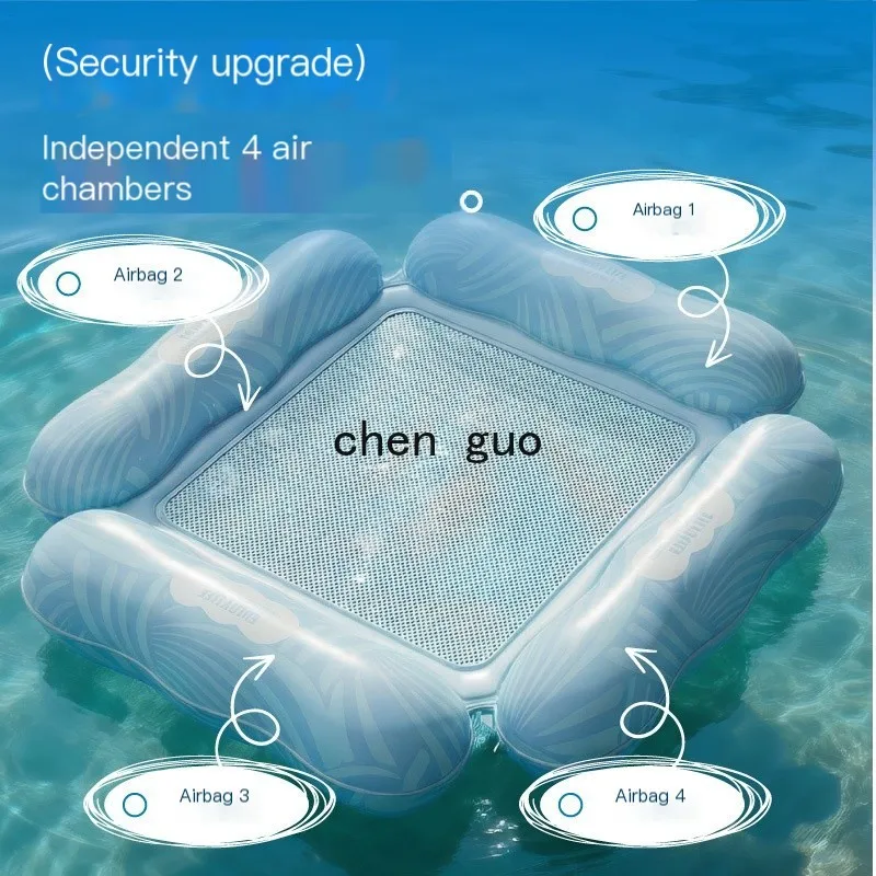 Cross-border PVC inflatable floating bed foldable children adult water play hammock toy water floating deck chair floating row
