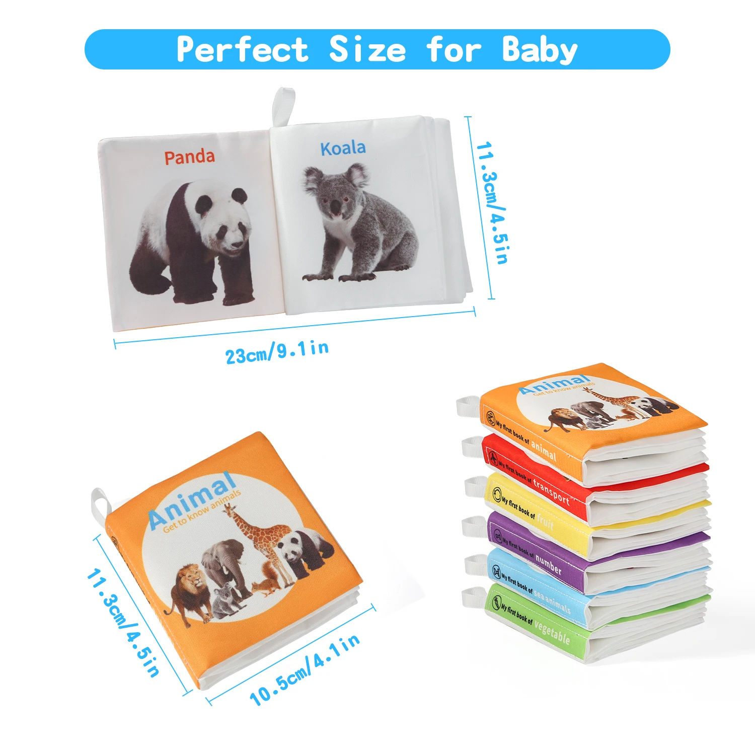 Baby Six Page Enlightenment Book 0-6 Months Thickened Washable Sound Paper+Touch Grip Newborn Visual Touch Enlightenment Cogniti
