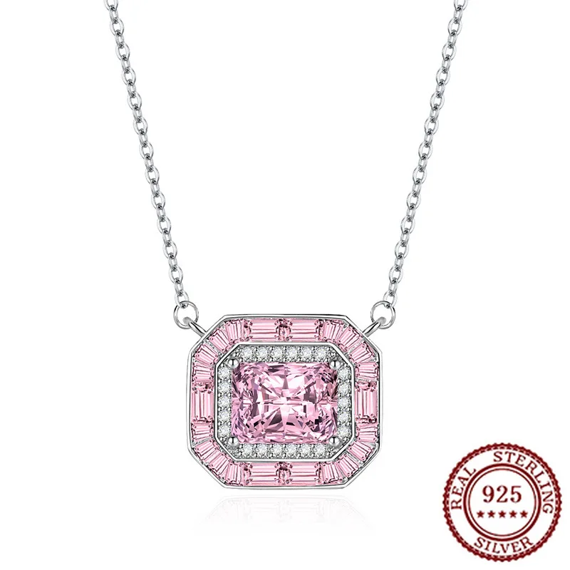 

Модное ожерелье из стерлингового серебра 925 пробы с имитацией изумруда, роскошная фиолетовая цепочка на ключицу с бриллиантами