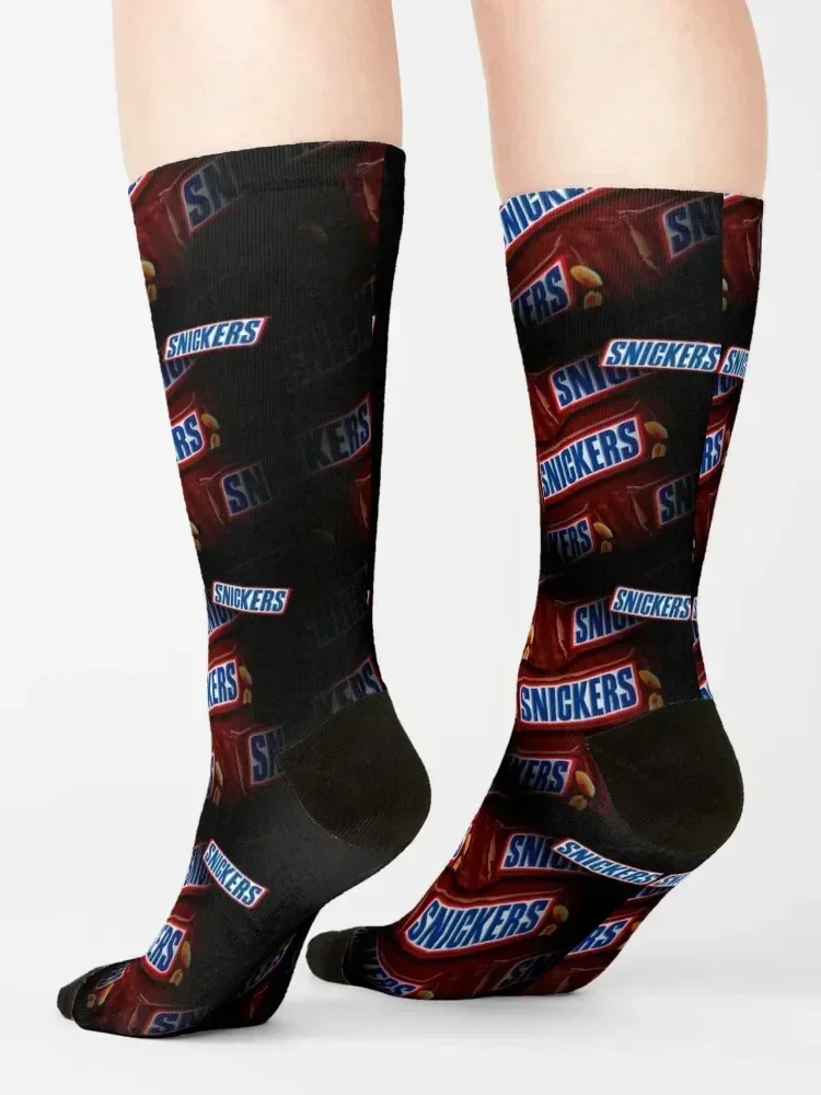 SNICKERS Pattern Socks Climbing Novelties retro cotton Socks For Girls Men's
