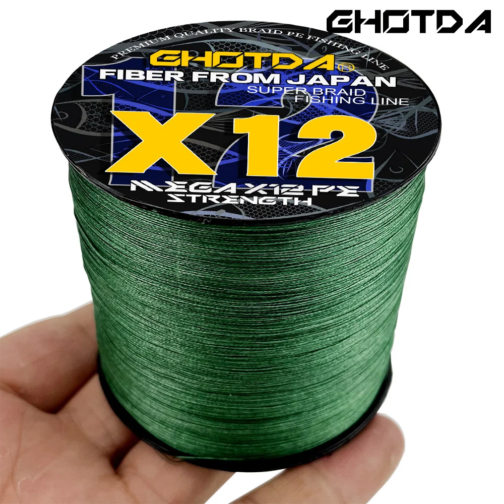 Factory Direct Extended Version Ghotda 12X PE Line 1000M Line Smoother Firmer and Anti-bite Multifilament Fishing