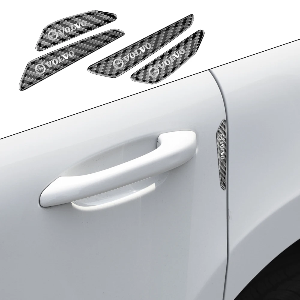 

4pcs Car Door Edge Anti-collision Sticker Carbon Fiber Pattern Auto Body Protective Strip For Volvo RDESIGN XC60 XC80 V40 V60