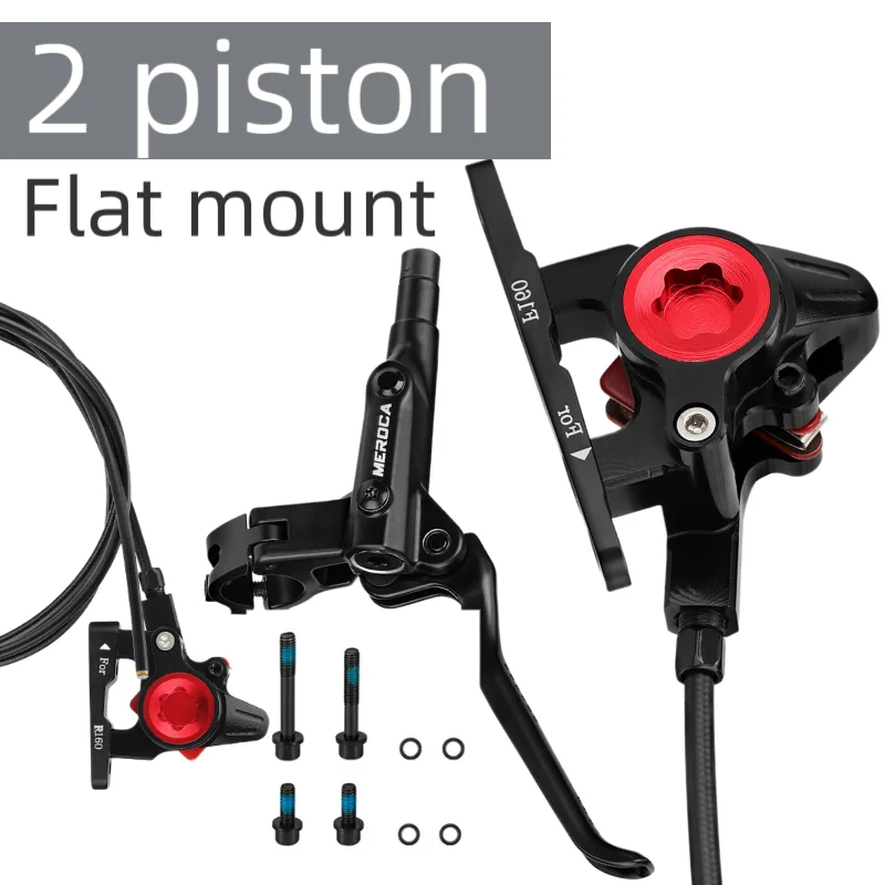 

Flat Mount 2 Piston Hydraulic Brakes Bicycle Disc Brake Set 2-Piston Road Bike Split Aluminum Alloy for Shimano