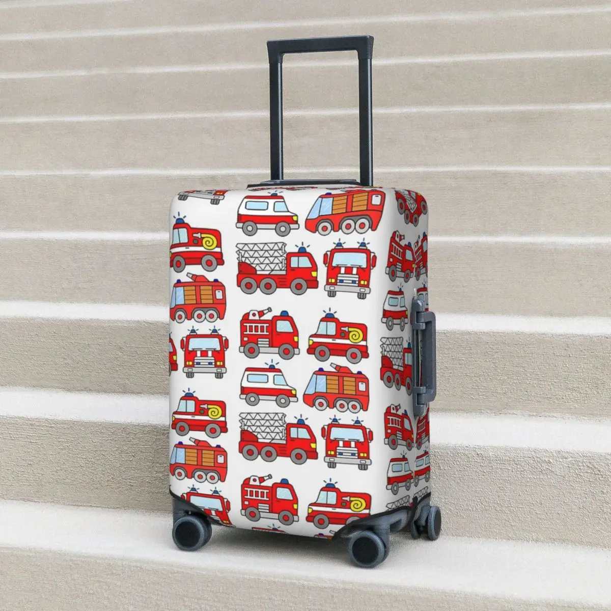 消防車消防車車両救急車スーツケースカバー保護弾性旅行荷物プロテクターカバー 18-32 インチ用
