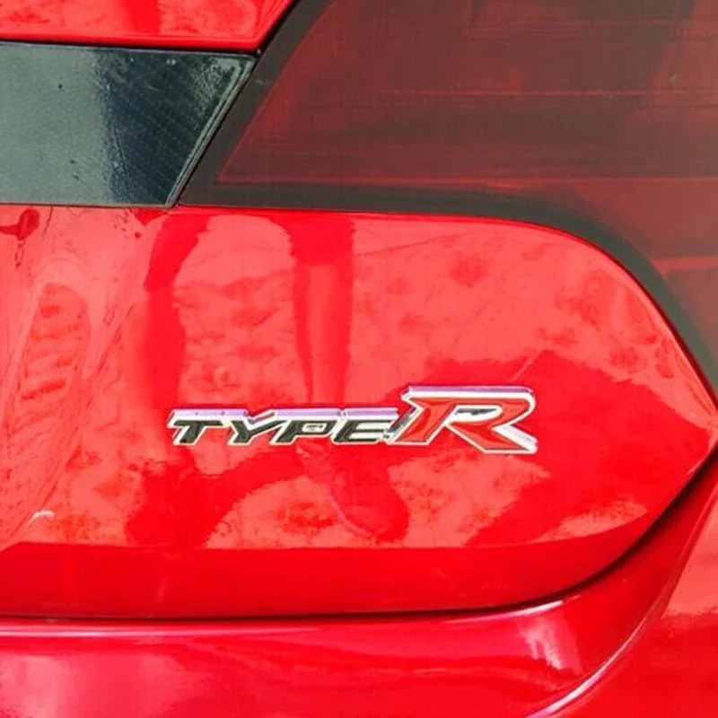 3D Metal Car Sticker Auto Badge Emblem Type R Logo Decal For Honda CIVIC FD2 FD FA 5 Mugen TypeR Racing Car Styling Accessories