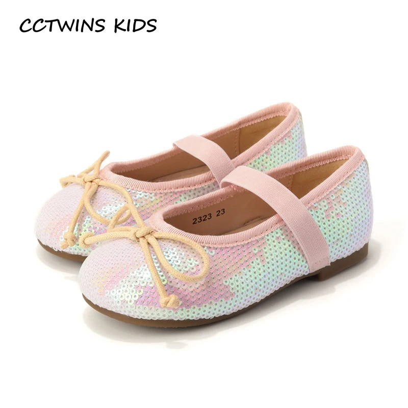 Kids Shoes 2023 Autumn Girls Flats Fashion Brand Mary Jane Dress Dance Sandals Toddler Loafers Children Glitter Bow Soft Sole