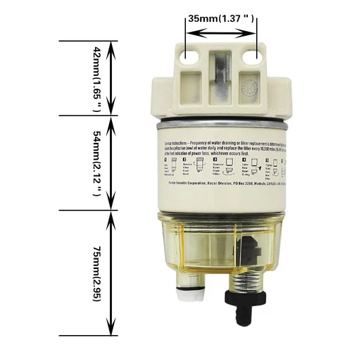 Imagen 2 del producto Kit completo separador de agua de filtro de combustible R12T-filtro marino SPIN-ON R12T reemplaza S3240 120AT NPT ZG1/4-19 ajuste 3/8 pulgadas NPT Ou