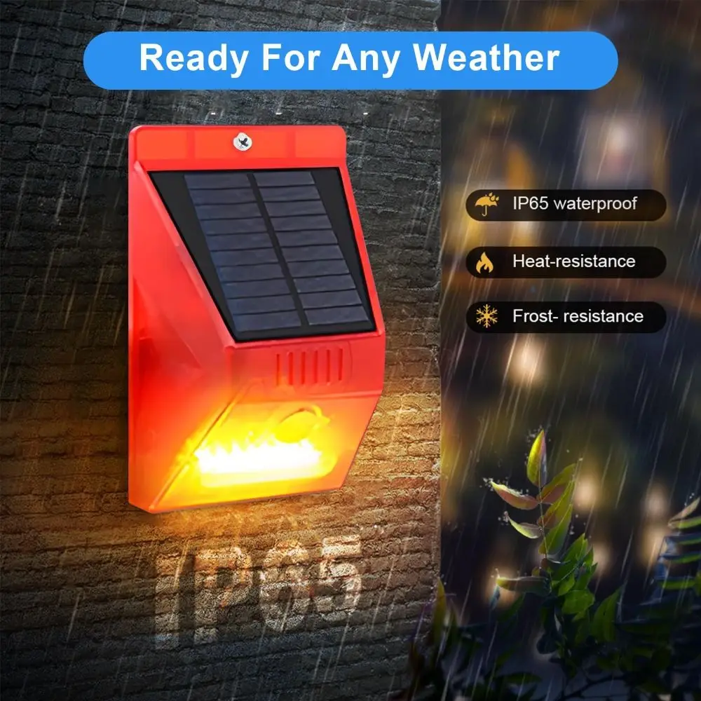 

Waterproof Solar Alarm Multifunctional Rechargeable Solar Lamps Animal Deterrent Sound Alarm Security Alarm Siren