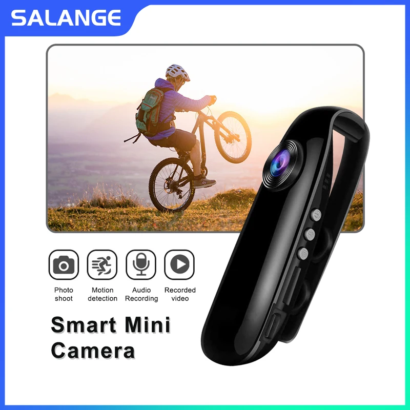 Salange 1080P Mini Camera Back Clip Portable HD Micro Cam Pocket Video Recorder Motion Detection for Outdoor Cycling Meeting