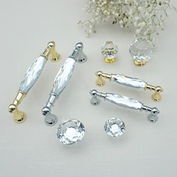 Gold Chrome Cabinet Handles Drawer Single Hole Knobs Luxury Wardrobe Dresser Pulls Modern Kitchen Accessories Furniture Hardware