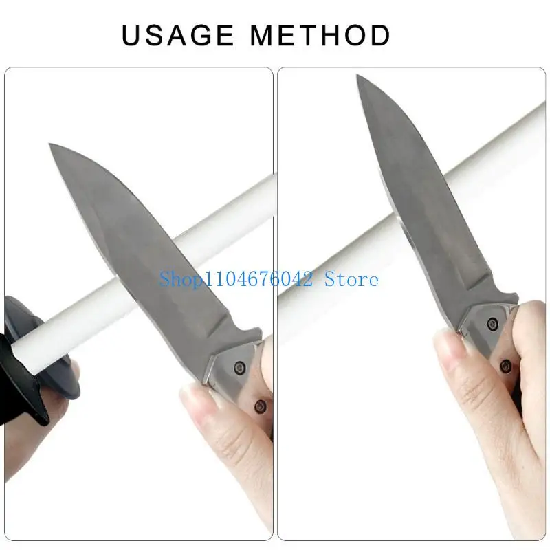 652F Professional Ceramic Sharpening Honing Rod Steel Kitchen Cutter Sharpener