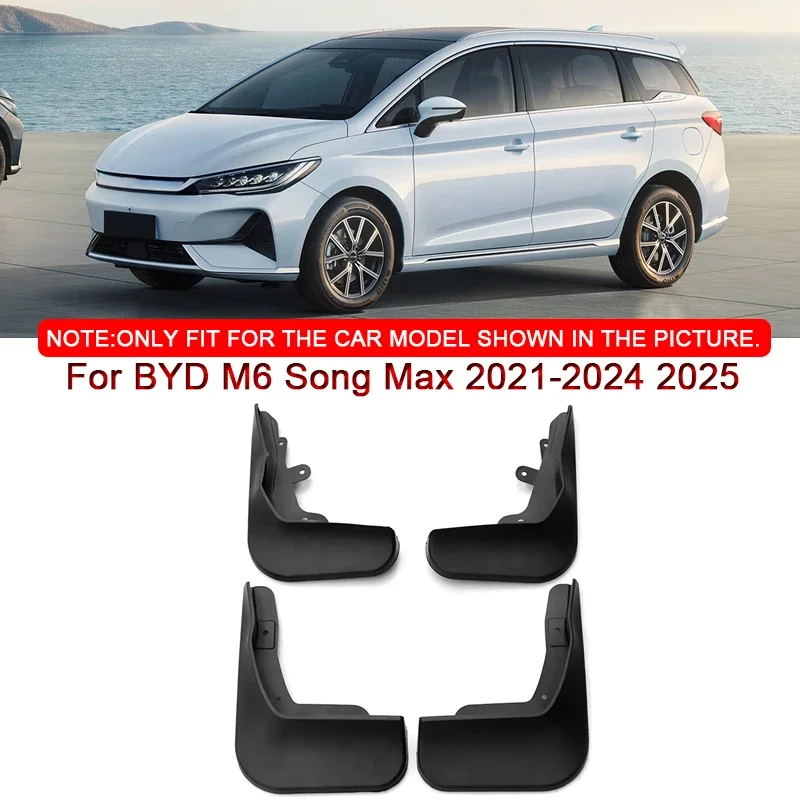 

For BYD M6 Song Max 2021-2024 2025 Car Styling ABS Car Mud Flaps Splash Guard Mudguards MudFlaps Front Rear Fender Accessories