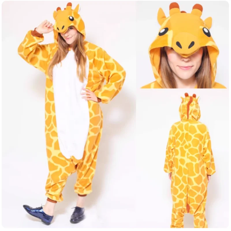

Onesie relaxed bear cartoon animal jumpsuit sleepwear couple winter home sleepwear party Halloween Rilakkuma boys and girl gift