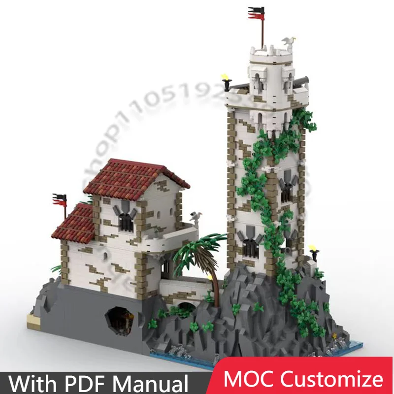 5101 Elementów Konstrukcyjnych Stara Strażnica i Wieża MOC Personalizowana Modularna Klockowa Budowla Kreatywny Projekt DIY Zabawka dla Chłopca Prezent na Boże Narodzenie