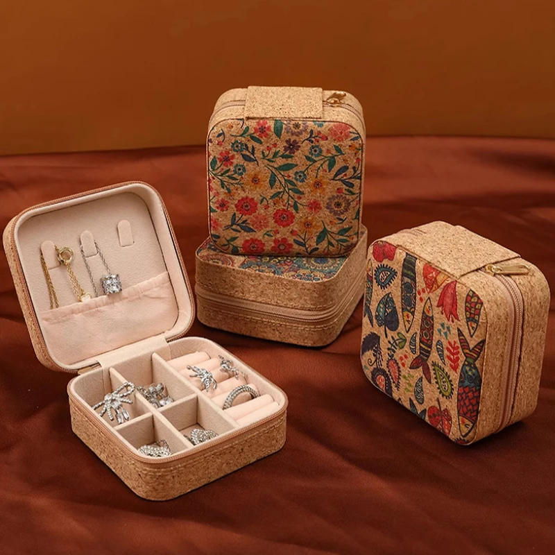 Jewelry Organizer Display Travel Jewelry Case Boxes Portable Jewelry Box Travel Earring Ring Necklace Storage Box