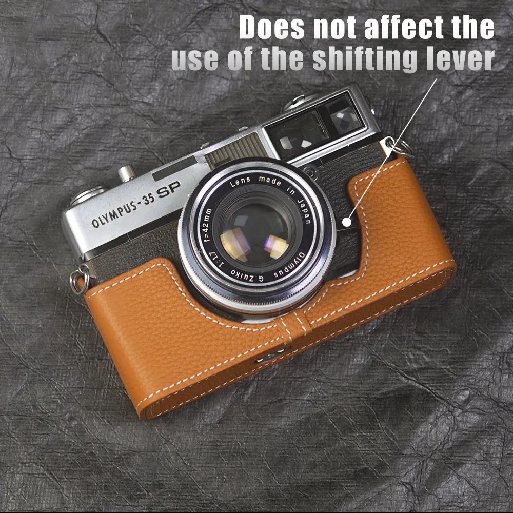 Leather Camera Strap Quick Release 35 SP Case Handmade Genuine Leather Camera Half Case Cover Bag For Olympus 35 SP Case - Image 2