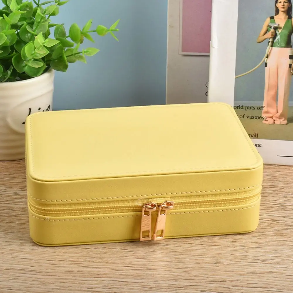 

PU Leather Trinkets Storage Organizer Large Capacity Solid Color Jewelry Storage Case Dustproof Simple Jewelry Display Box Watch