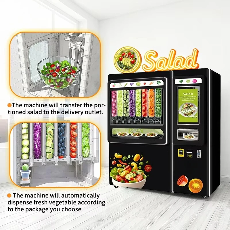 Secure Customized Intelligent Gym Fresh Salad Vending Machine with Unique Features Customized