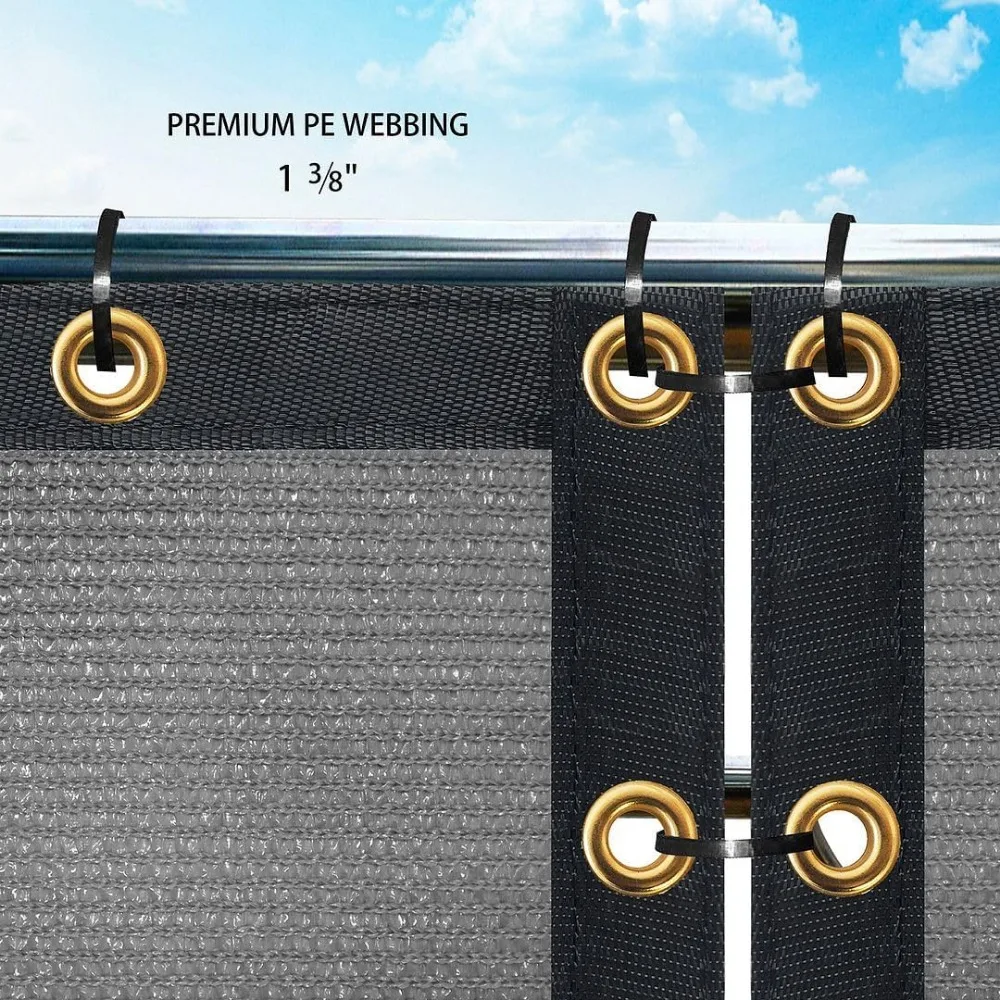 3' x 99' Grey Privacy Screen Fence Cover Panel Shade Cloth for Chain Link Gate Balcony Patio Pool