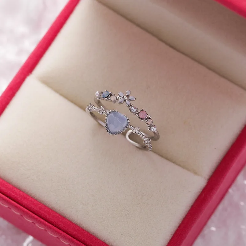 Zarte Kristall-Zirkon-Ringe für Frauen, süße Blume, Blatt, Schmetterling, verstellbare offene Ringe, Hochzeit, Verlobung, Schmuck, Geschenk – Detail 30