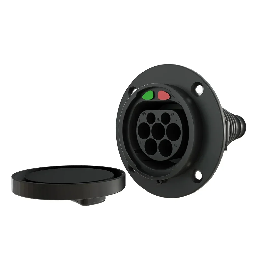 

Wholesale price ev charger socket type2 female ev socket 16a 32a electric car