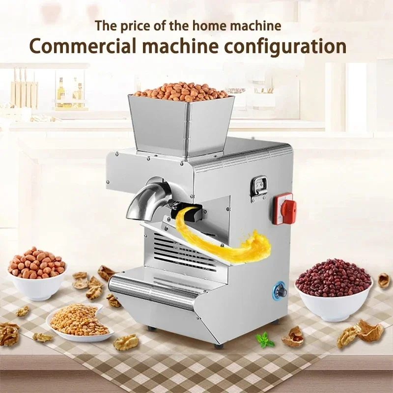 Commercial Oil Press Household Small Stainless Steel Regular Hot and Cold Oil Fryer Peanut Sesame Oil Press Automatic