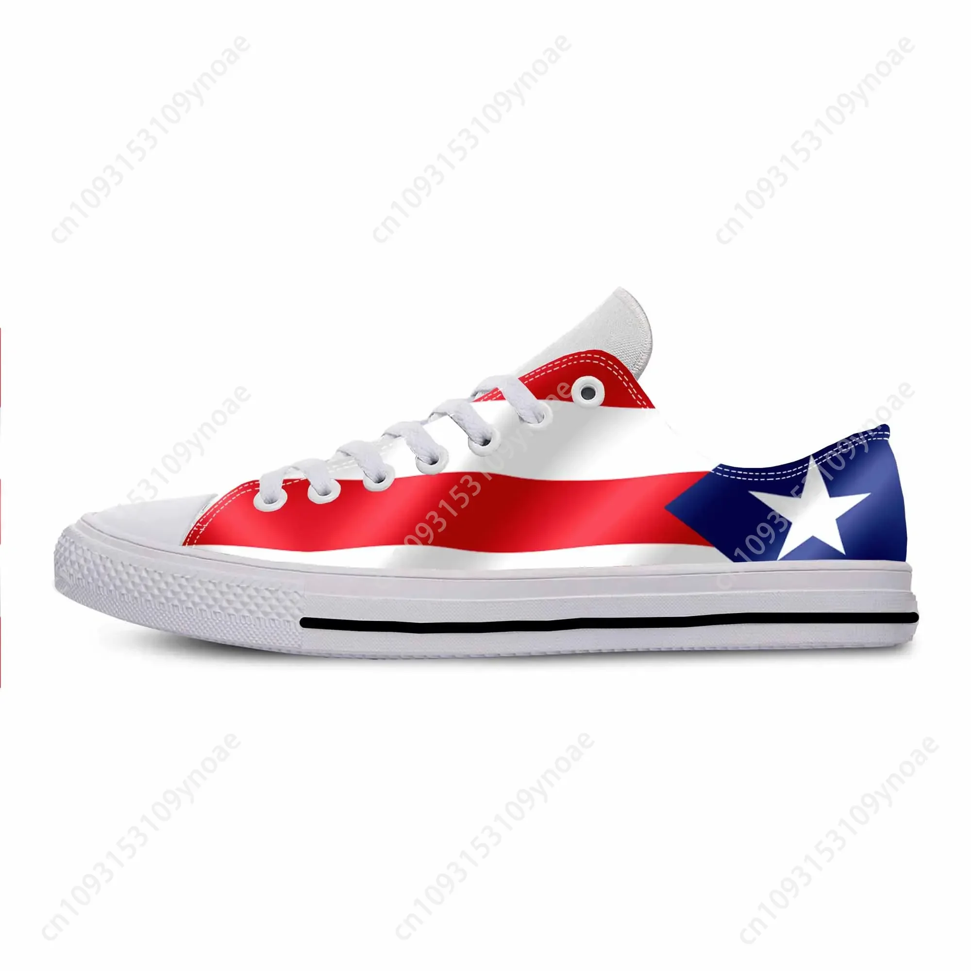 

Hot Puerto Rico Rican Flag Patriotic Pride Fashion Casual Cloth Shoes Low Top Comfortable Breathable 3D Print Men Women Sneakers