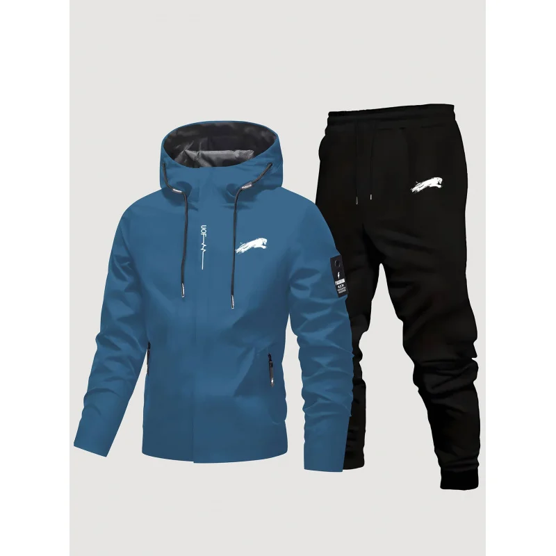 

Men's High-Quality Casual Outdoor Jacket Set Sports-style jacket Windproof simple hooded jacket