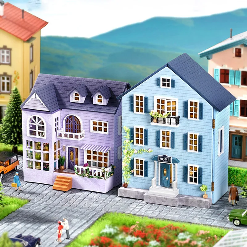 DIY Wooden Dollhouse Miniature With Furniture Kit Happy Farm Doll Houses Assemble Toys for Children Girl Christmas Gift Casa