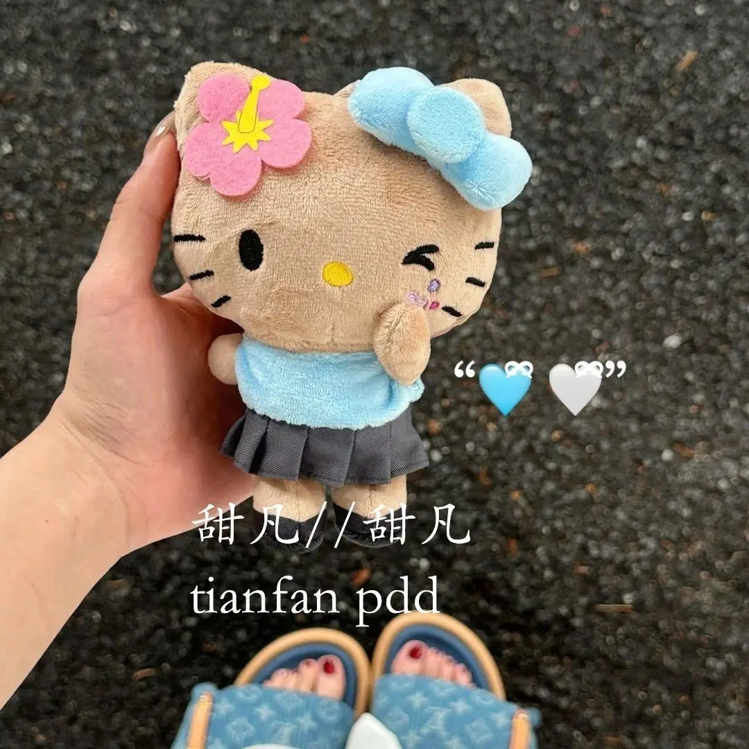 Sanrio Kawaii Hello Kitty Plush Doll Student Schoolbag Pendant Anime Cartoon Cute Backpack Accessories Girls Birthday Gifts Toys