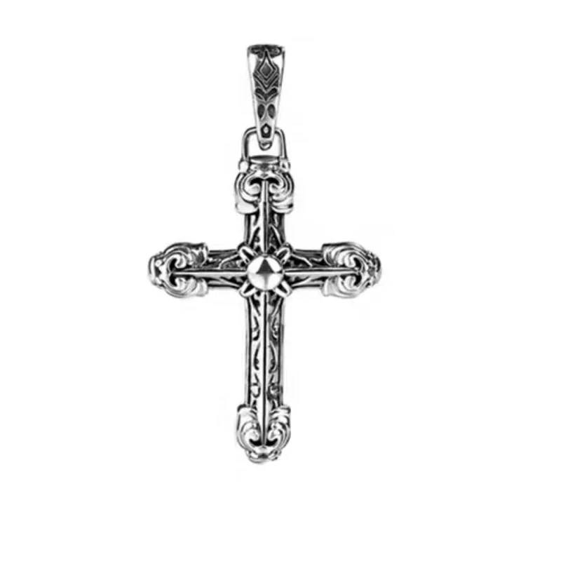 

Unibabe Thai Silver Retro Cross Pendant Man Woman S925 Sterling Silver Vintage Small Cross Pendant Fine Jewelry