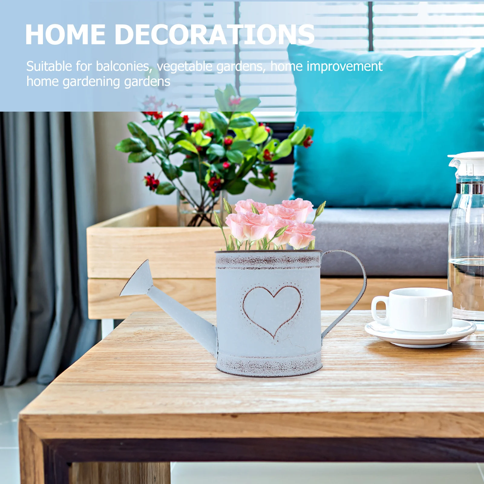 

High-Quality Iron Watering Can Decorative Vintage Flower Pot Rustic Charm Ideal Accessory