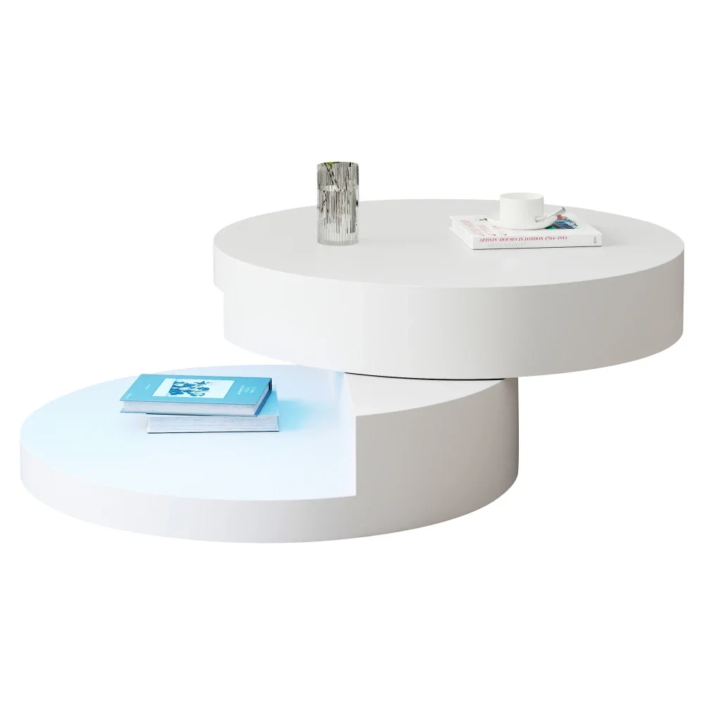 Moderner zylindrischer Couchtisch 360° ° Drehbare Wohnzimmermöbel mit einer Kapazität von 30 kg – Detail 28