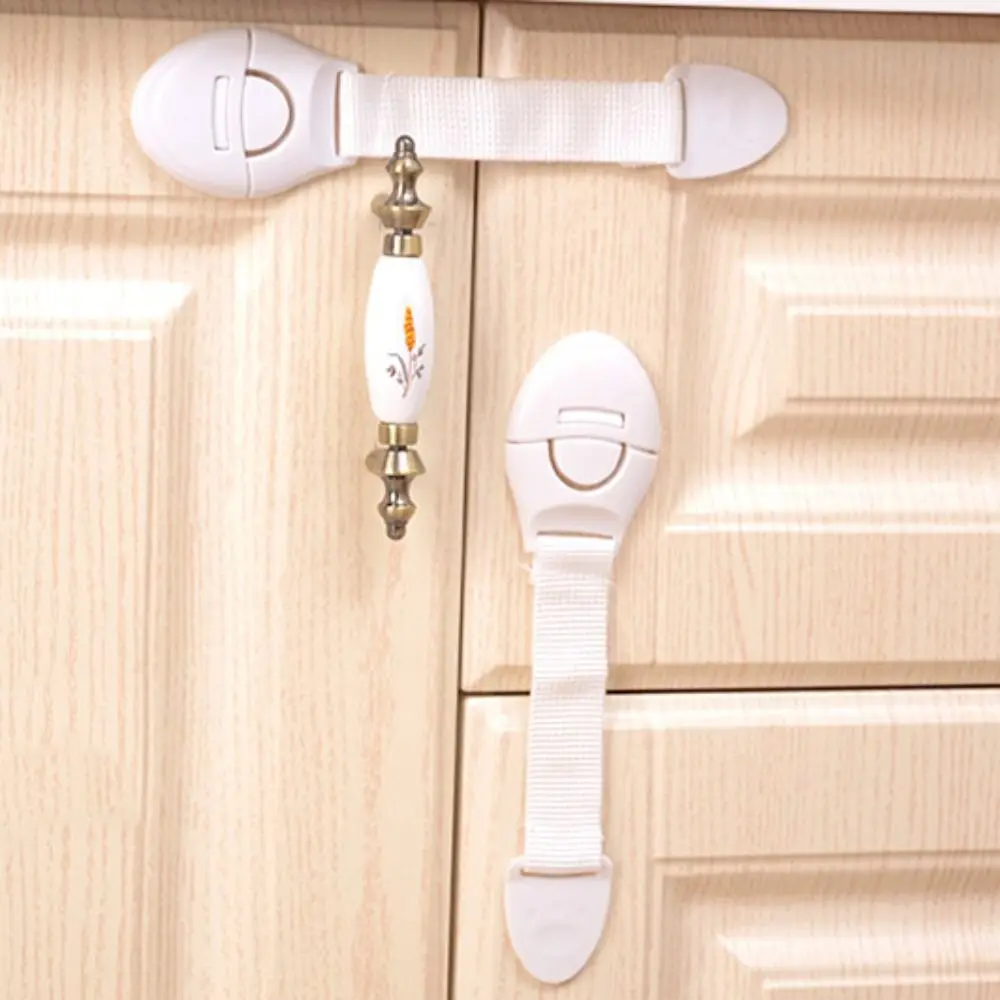 10PCS Multifunctional Nylon Unisex Safety Cabinet Lock White Durable Safety Door Lock Wear-resistant Safety Locks Cabinet