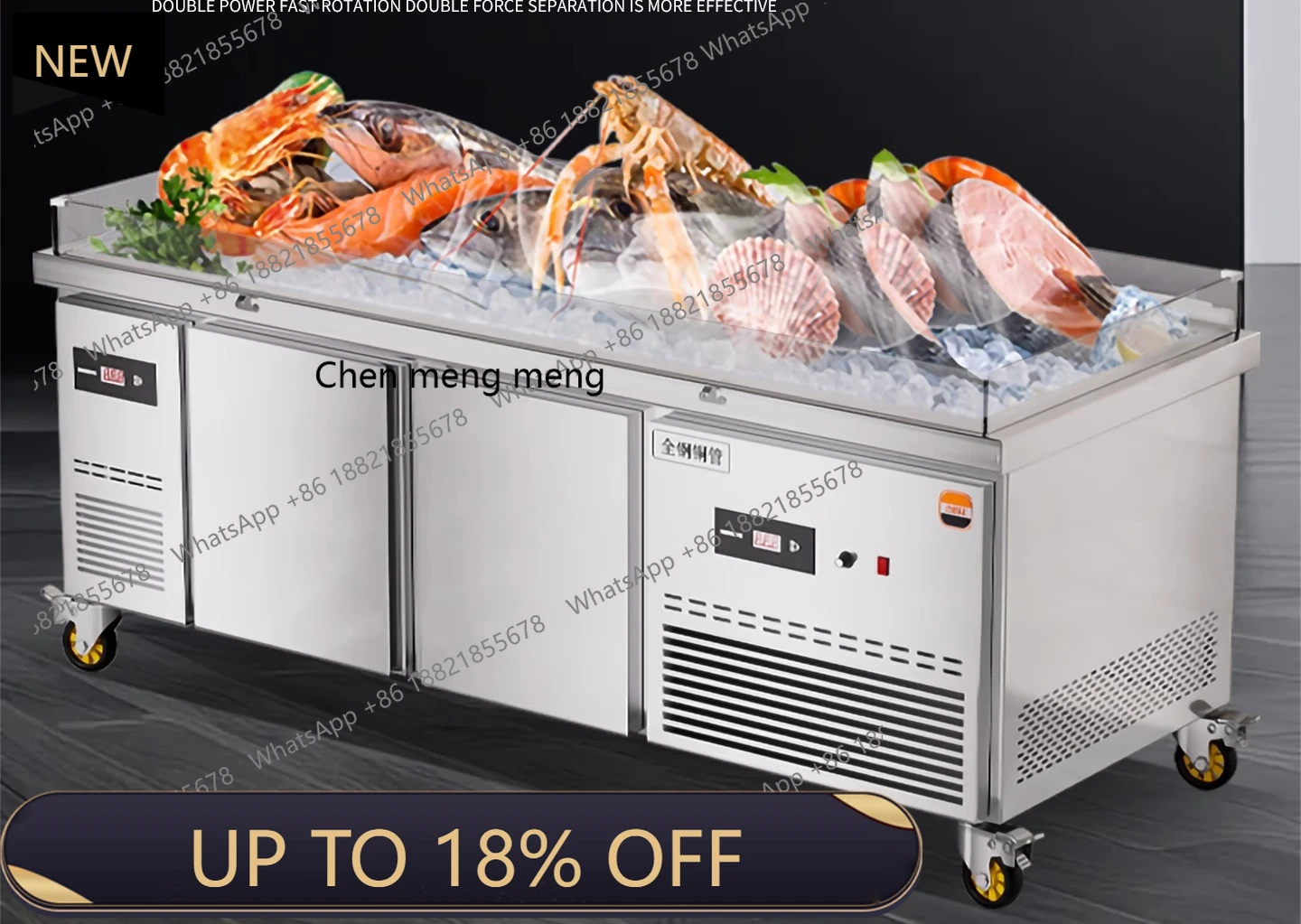 

MF Ice platform seafood dishes stainless steel commercial display cabinet aquatic fish meat freezer freezer a la carte cabinet