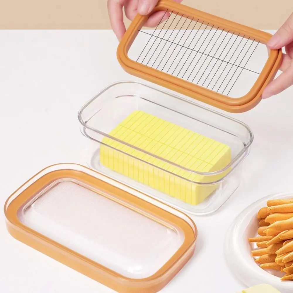 

Kitchen Gadgets Hand Press Butter Keeper Anti-Scratch with Sealing Lid Butter Slice Container Plastic Butter Slicing Box Bread