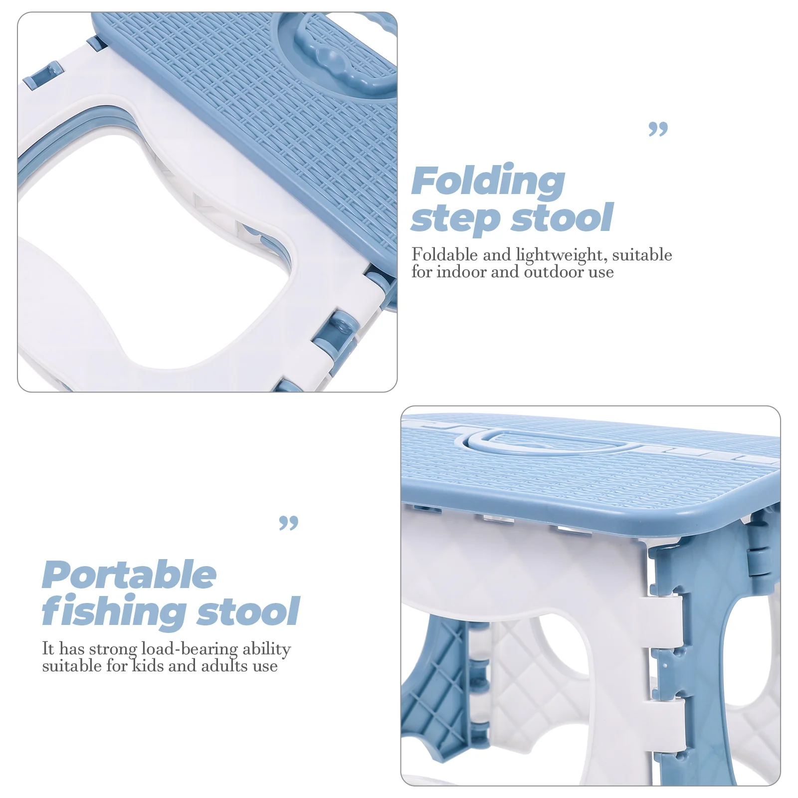 

Portable Folding Stool Single Step Lightweight Grey Mini Plastic Outdoor Fishing Stool Foldable Kitchen Bathroom Garden Camping
