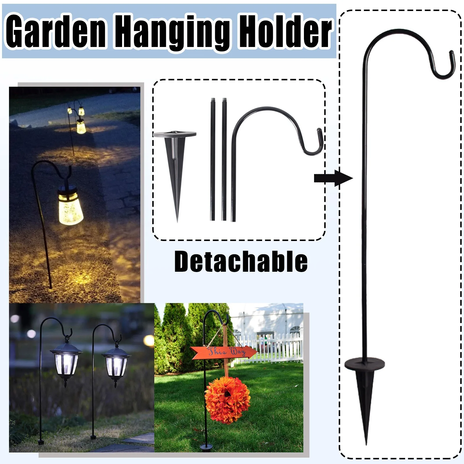 

Shepherd-Hooks Garden Ground Plant Stand Lantern Stake Hardcore In The Garden Hook Up Outdoor Hanging Plants Basket Hanger Light