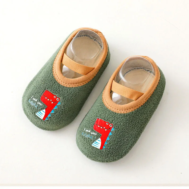 

Cartoon Animal Baby Floor Shoes 6M-3T Anti-slip Dinosaur Toddler Walking Shoes Warm Girls Footwear Cute Design