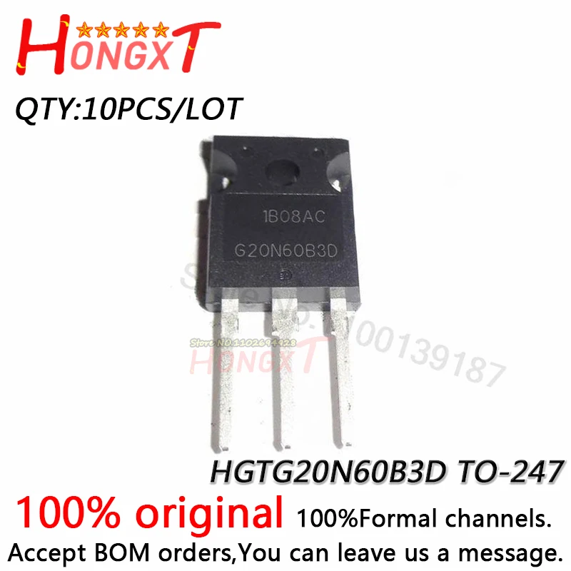 

10PCS 100% NEW G20N60B3D HGTG20N60B3D IGBT power tube 40A 600V 165W TO-247