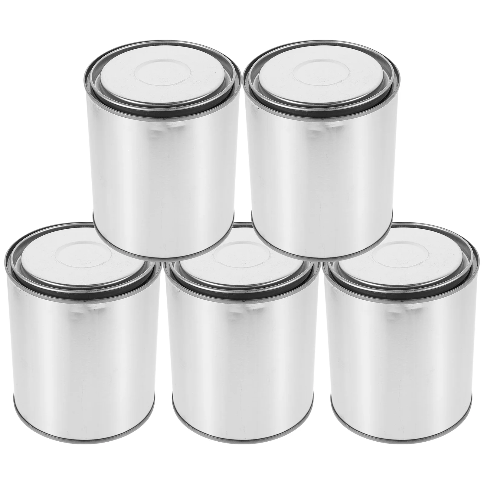

5pcs Metal Paint Can Practical Paint Bucket Round Pigment Paint Holder Sealed Round Pitch Buckets pitch bottle