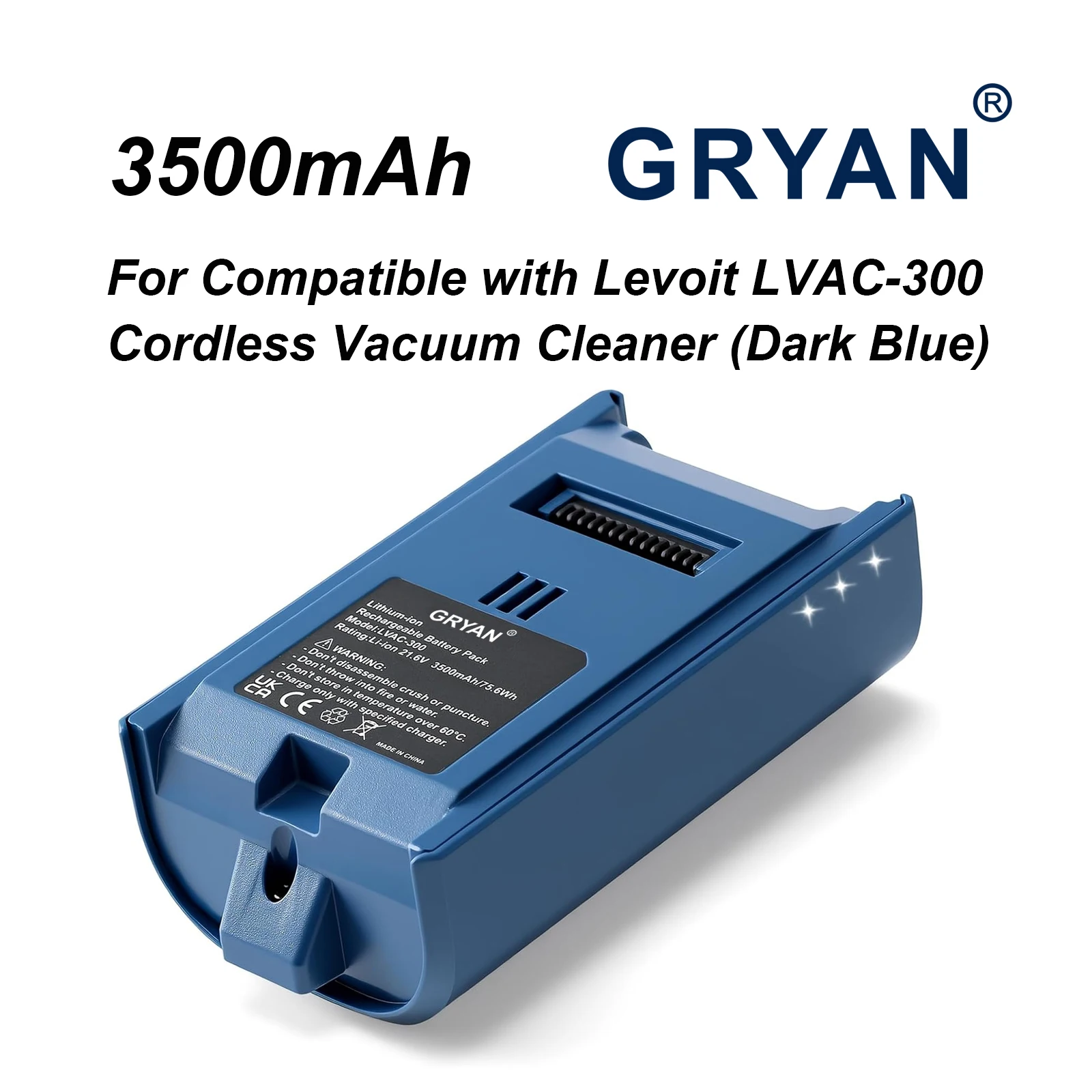 Replacement Battery Compatible with Levoit LVAC-300 Cordless Vacuum Cleaner (Dark Blue)